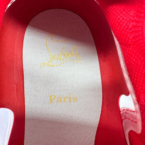 Christian Louboutin Arpoador Red Drawstring Sock Sneakers Size 41 US 11 Women's - Picture 14 of 15